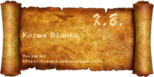 Kozma Bianka névjegykártya